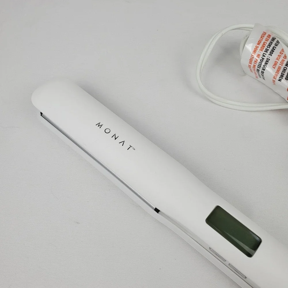 MONAT White Ionic Flat Iron Hair Straightener Ceramic 1